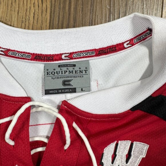 Wisconsin Badgers Hockey Jersey Colosseum Athletics Mens Large UW Madison - Picture 3 of 9